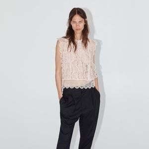 Zara Lace Top Beige-Pink size S 8741/021